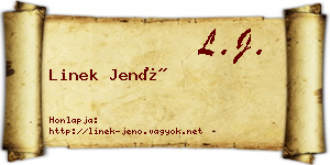 Linek Jenő névjegykártya