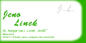 jeno linek business card